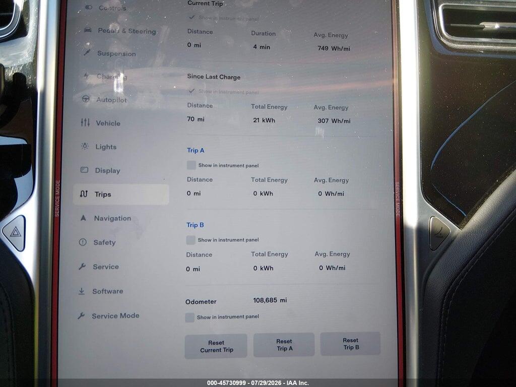 5YJSA1S27FF095838 2015 TESLA MODEL S photo no. 7