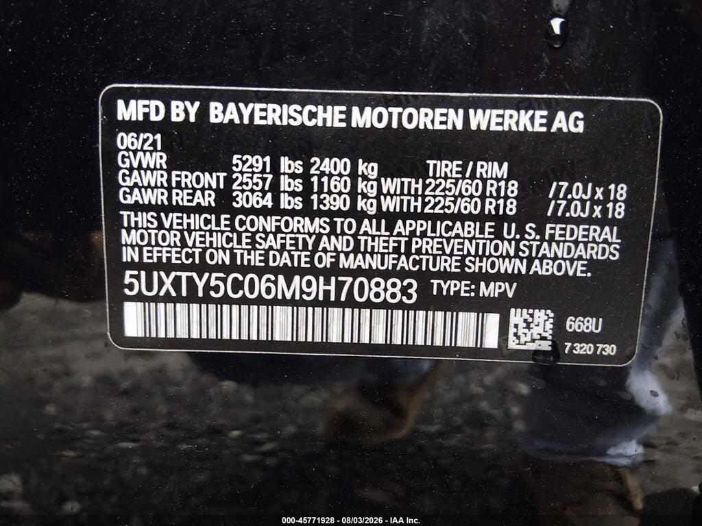 5UXTY5C06M9H70883 2021 BMW X3 photo no. 8