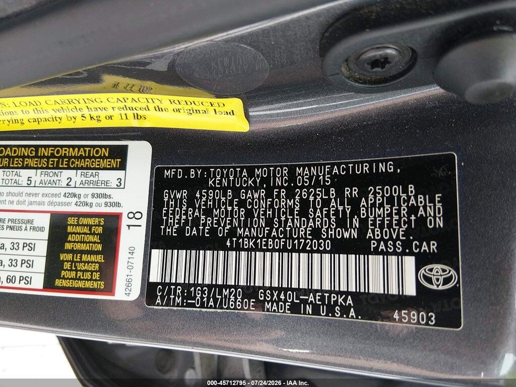 4T1BK1EB0FU172030 2015 TOYOTA AVALON photo no. 9