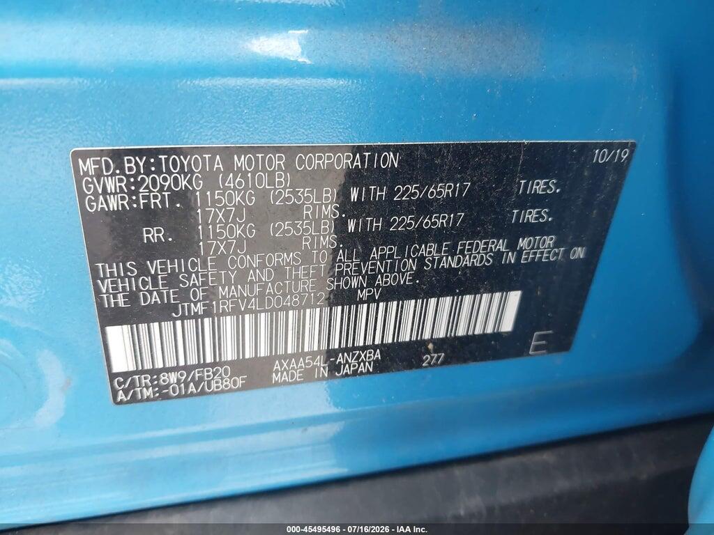 JTMF1RFV4LD048712 2020 TOYOTA RAV4 photo no. 9