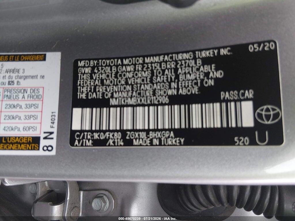 NMTKHMBXXLR112906 2020 TOYOTA C-HR photo no. 9