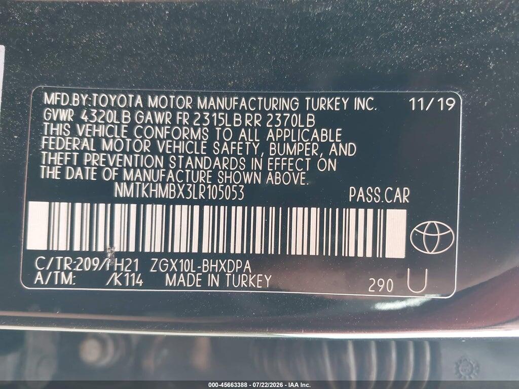 NMTKHMBX3LR105053 2020 TOYOTA C-HR photo no. 9