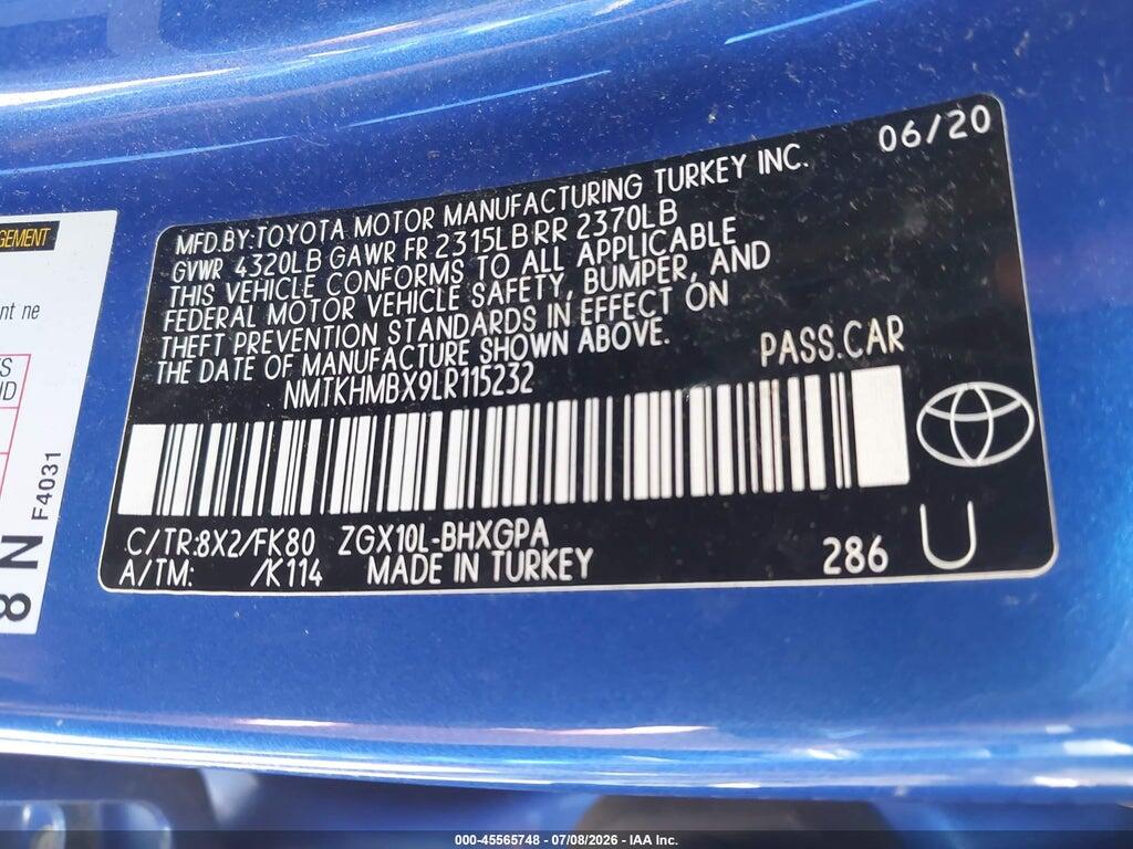 NMTKHMBX9LR115232 2020 TOYOTA C-HR photo no. 9