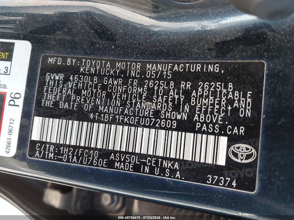 4T1BF1FK0FU072609 2015 TOYOTA CAMRY photo no. 9