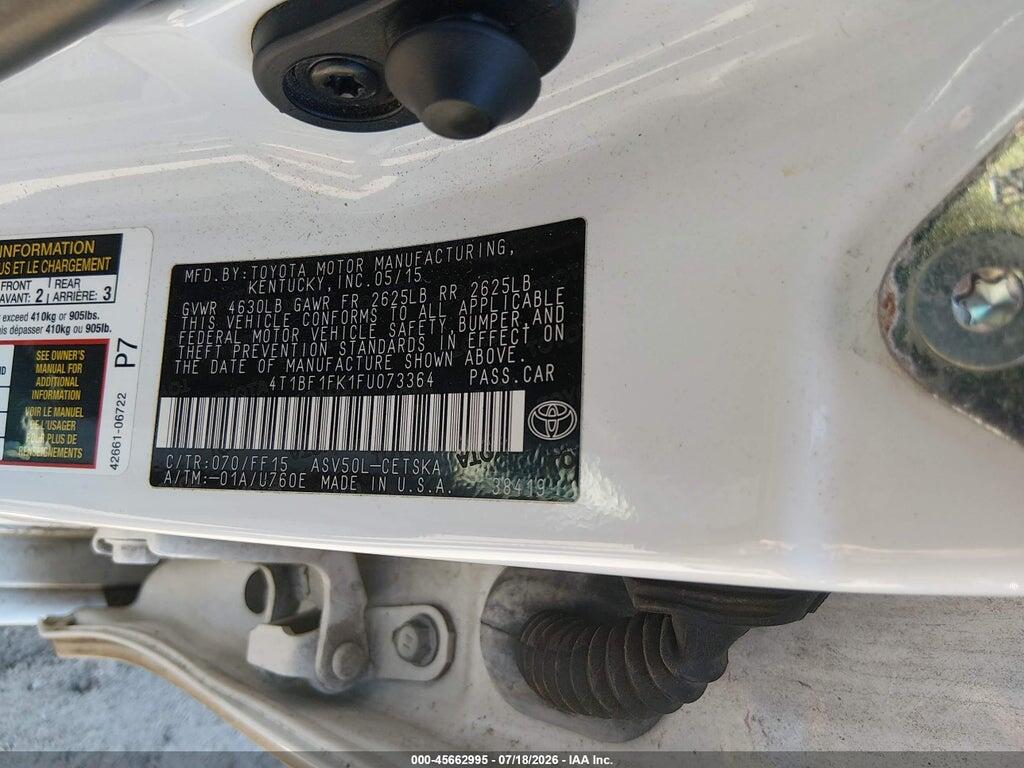 4T1BF1FK1FU073364 2015 TOYOTA CAMRY photo no. 9