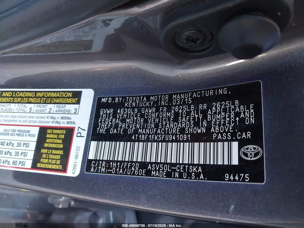 4T1BF1FK5FU941091 2015 TOYOTA CAMRY photo no. 9
