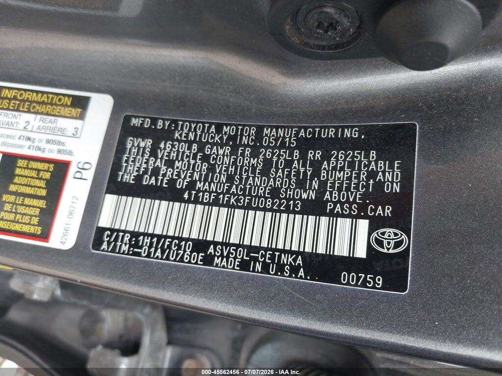 4T1BF1FK3FU082213 2015 TOYOTA CAMRY photo no. 9