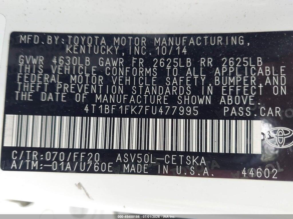 4T1BF1FK7FU477995 2015 TOYOTA CAMRY photo no. 9