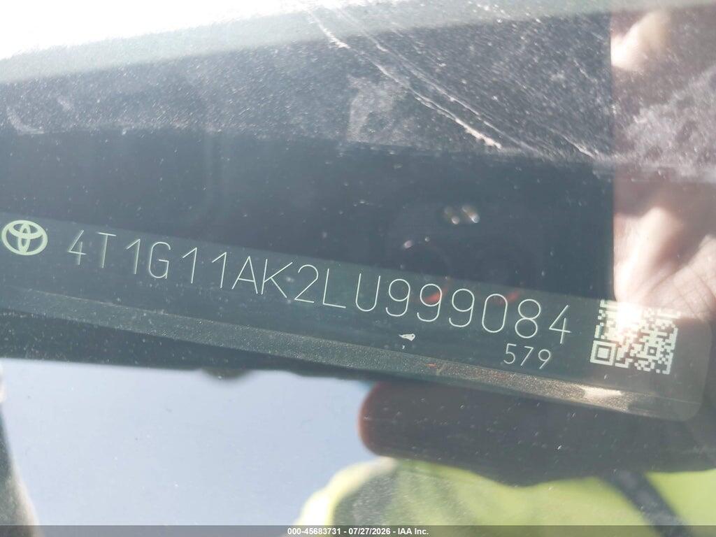 4T1G11AK2LU999084 2020 TOYOTA CAMRY photo no. 9