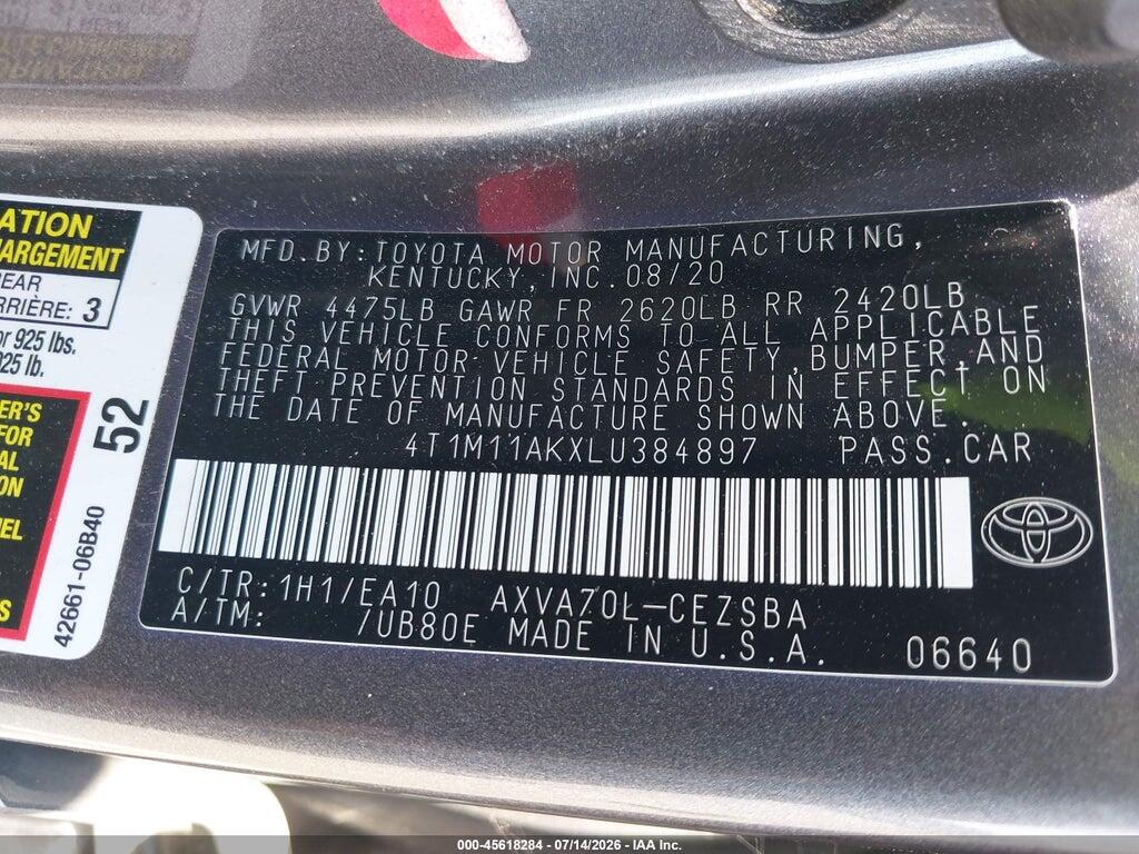 4T1M11AKXLU384897 2020 TOYOTA CAMRY photo no. 9