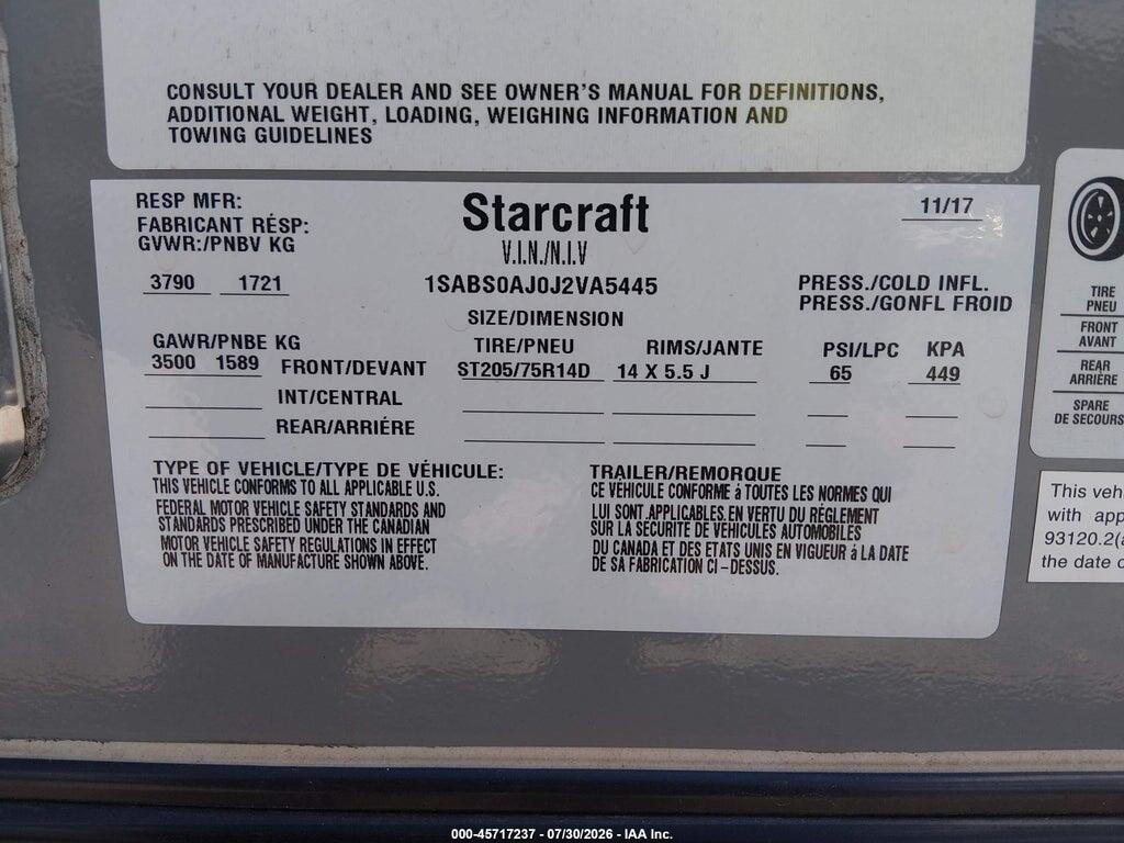 1SABS0AJ0J2VA5445 2018 STARCRAFT OTHER photo no. 9