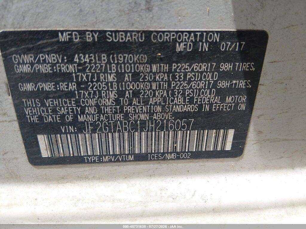 JF2GTABC1JH216057 2018 SUBARU CROSSTREK photo no. 9