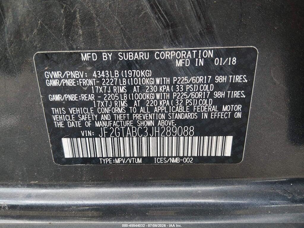 JF2GTABC3JH289088 2018 SUBARU CROSSTREK photo no. 9