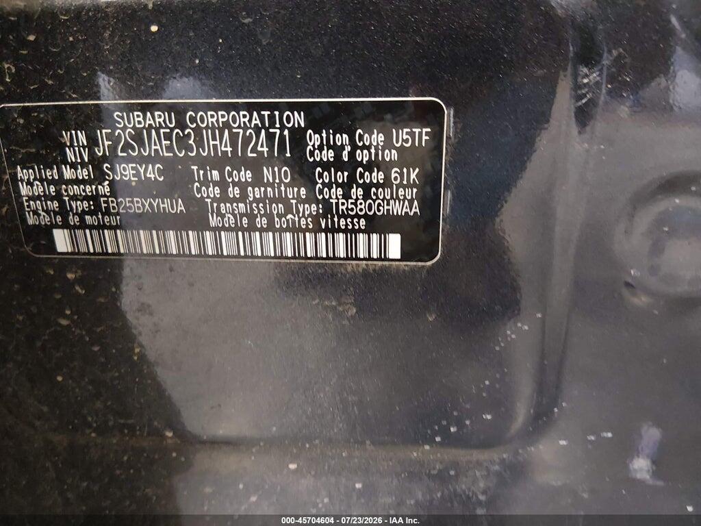 JF2SJAEC3JH472471 2018 SUBARU FORESTER photo no. 9