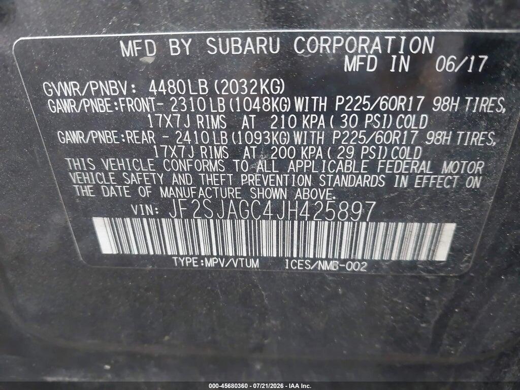 JF2SJAGC4JH425897 2018 SUBARU FORESTER photo no. 9