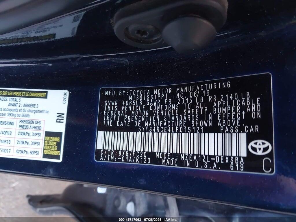 5YFS4RCE4LP015121 2020 TOYOTA COROLLA photo no. 9