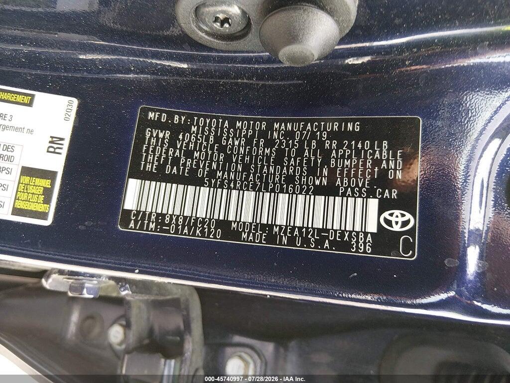 5YFS4RCE7LP016022 2020 TOYOTA COROLLA photo no. 9