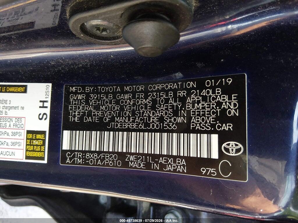 JTDEBRBE6LJ001536 2020 TOYOTA COROLLA photo no. 9
