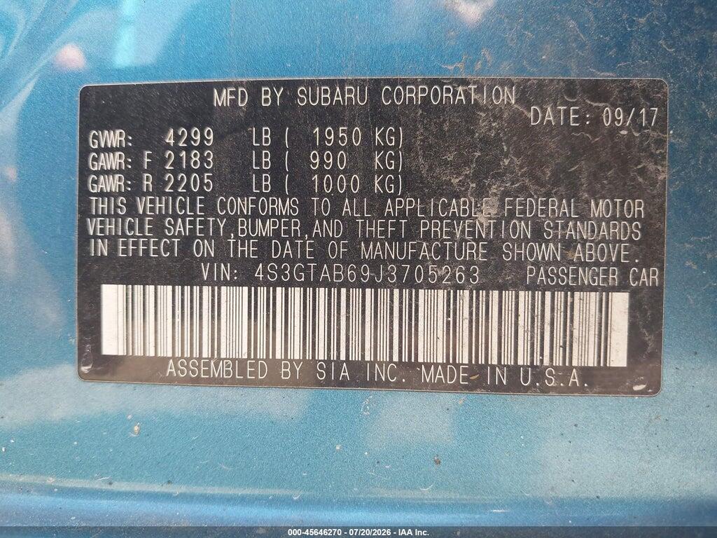 4S3GTAB69J3705263 2018 SUBARU IMPREZA photo no. 9