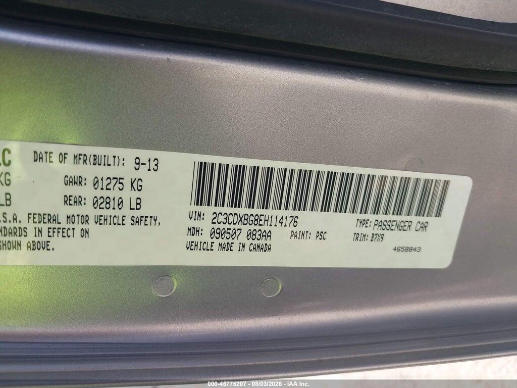 2C3CDXBG8EH114176 2014 DODGE CHARGER photo no. 9