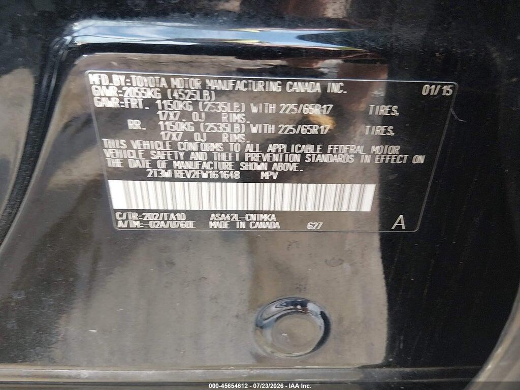 2T3WFREV2FW161648 2015 TOYOTA RAV4 photo no. 9