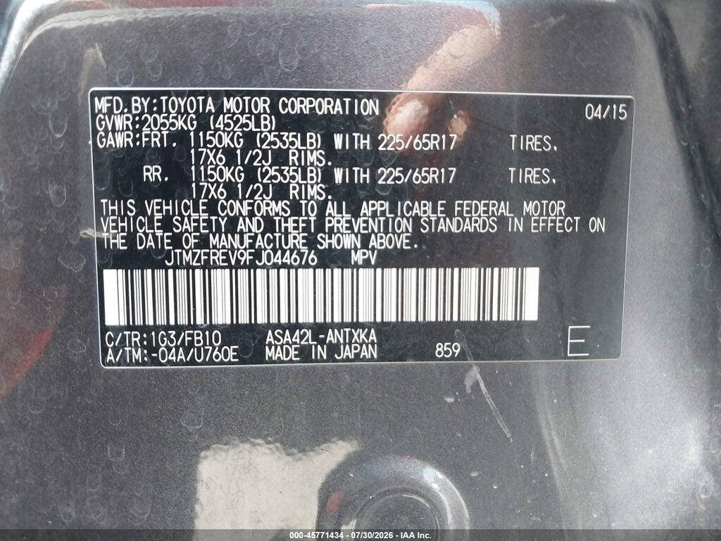 JTMZFREV9FJ044676 2015 TOYOTA RAV4 photo no. 9