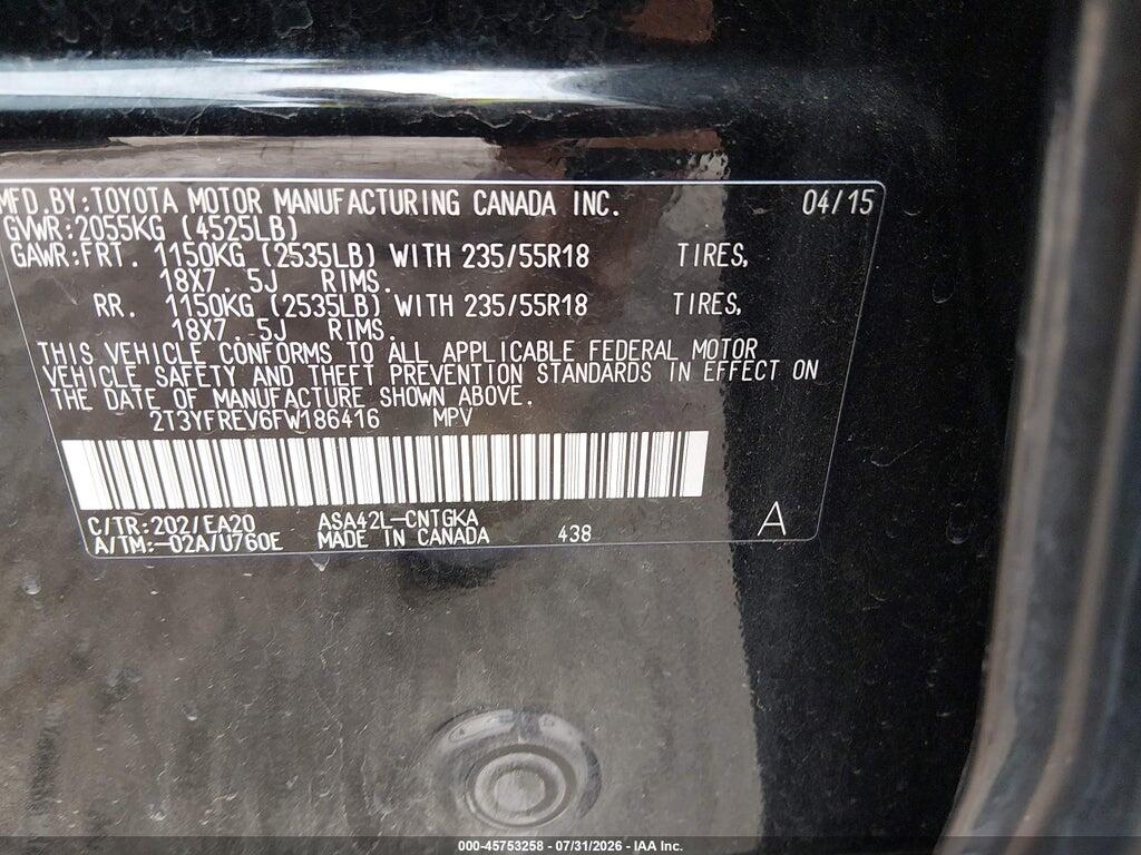 2T3YFREV6FW186416 2015 TOYOTA RAV4 photo no. 9