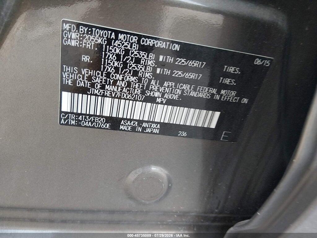 JTMZFREV7FD062107 2015 TOYOTA RAV4 photo no. 9