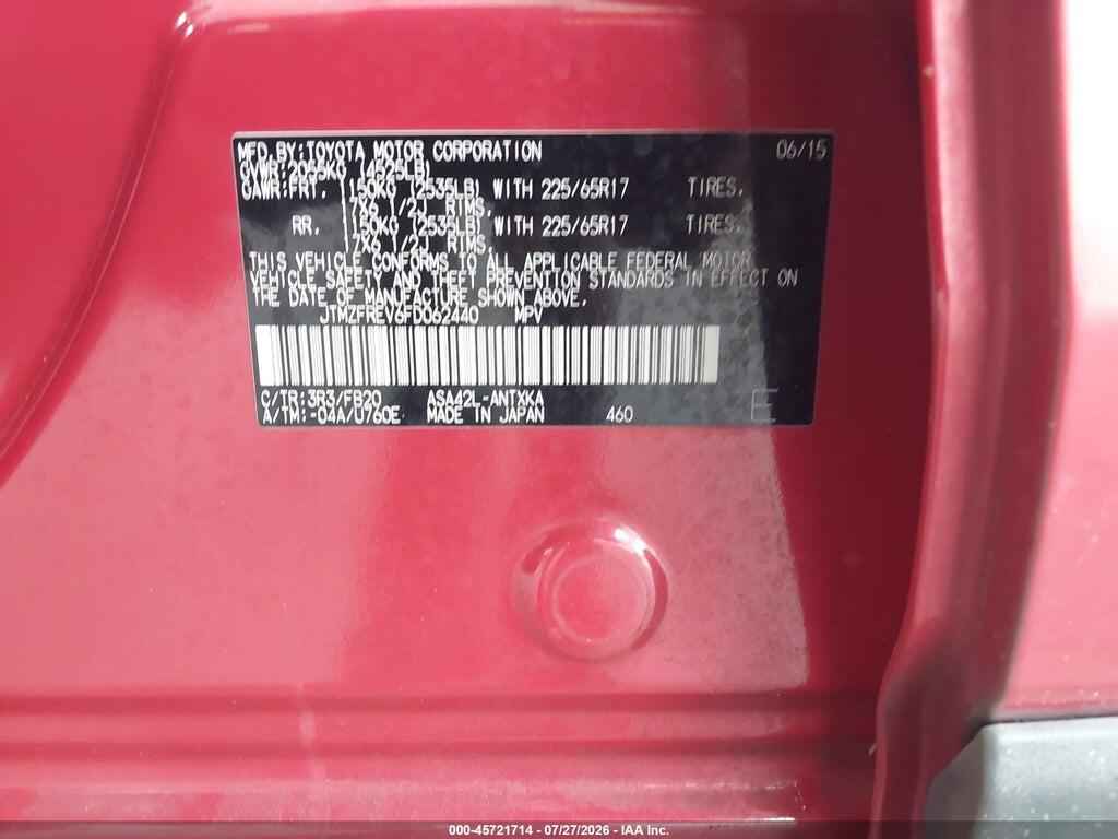JTMZFREV6FD062440 2015 TOYOTA RAV4 photo no. 9