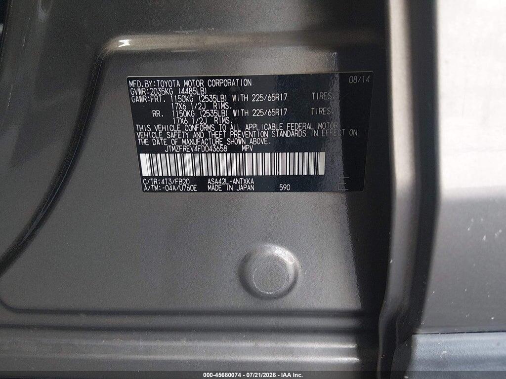 JTMZFREV4FD043658 2015 TOYOTA RAV4 photo no. 9