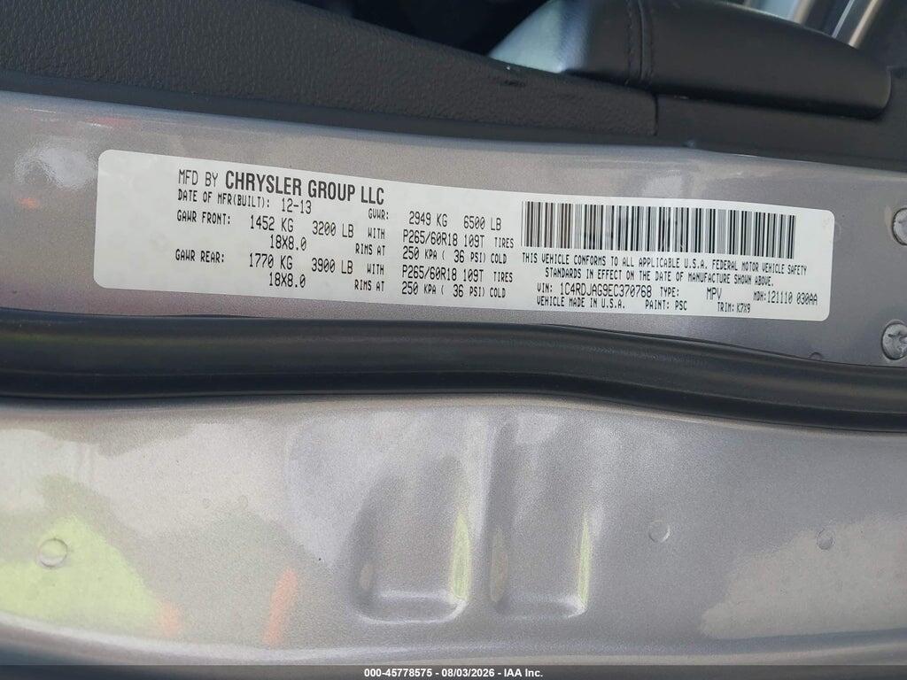 1C4RDJAG9EC370768 2014 DODGE DURANGO photo no. 9
