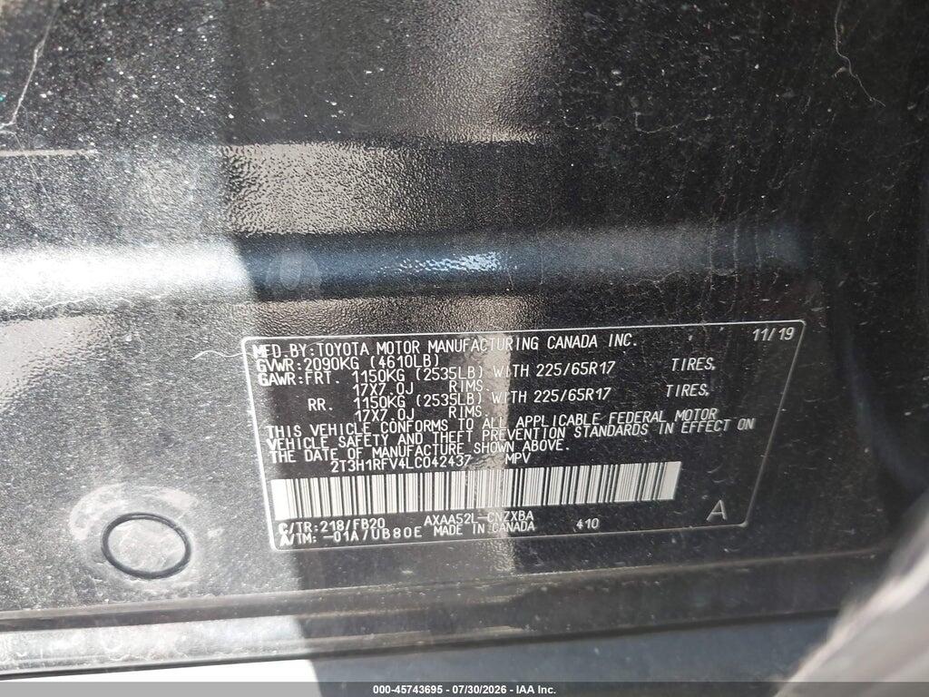 2T3H1RFV4LC042437 2020 TOYOTA RAV4 photo no. 9