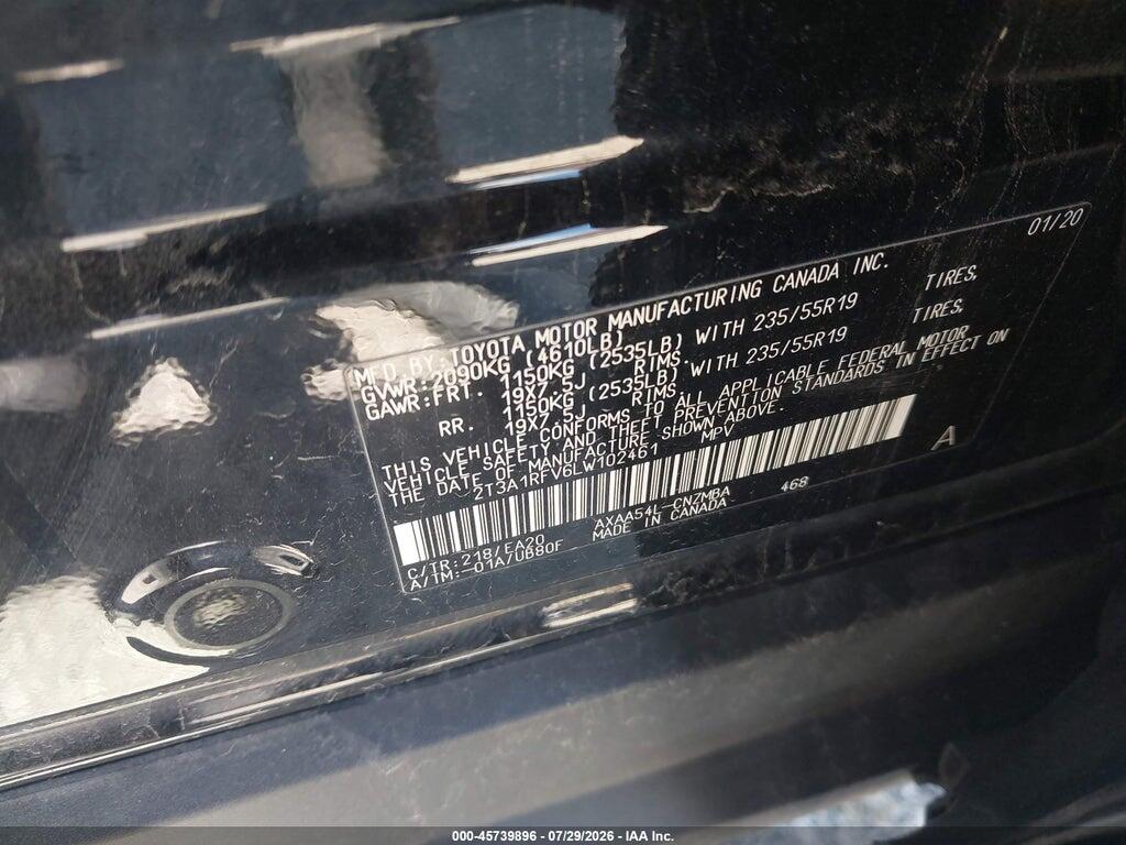 2T3A1RFV6LW102461 2020 TOYOTA RAV4 photo no. 9