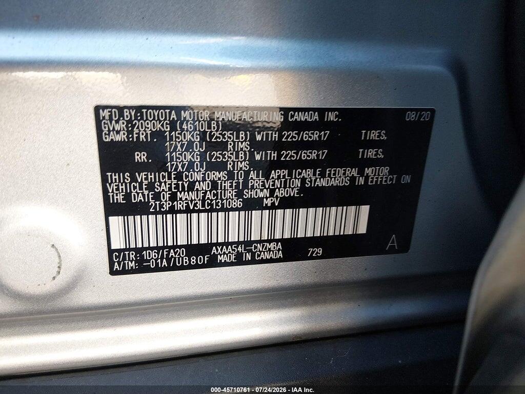 2T3P1RFV3LC131086 2020 TOYOTA RAV4 photo no. 9