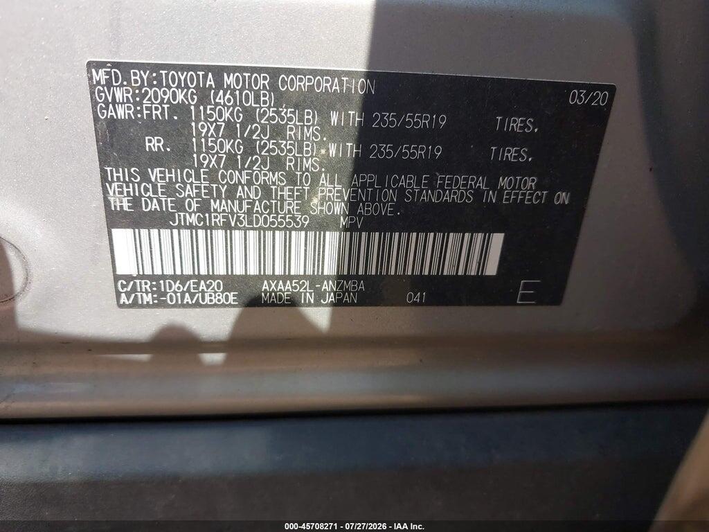 JTMC1RFV3LD055539 2020 TOYOTA RAV4 photo no. 9