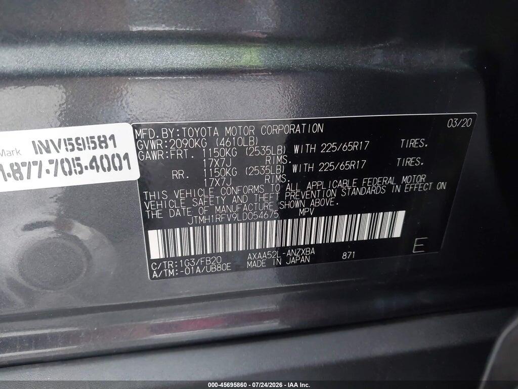 JTMH1RFV9LD054675 2020 TOYOTA RAV4 photo no. 9