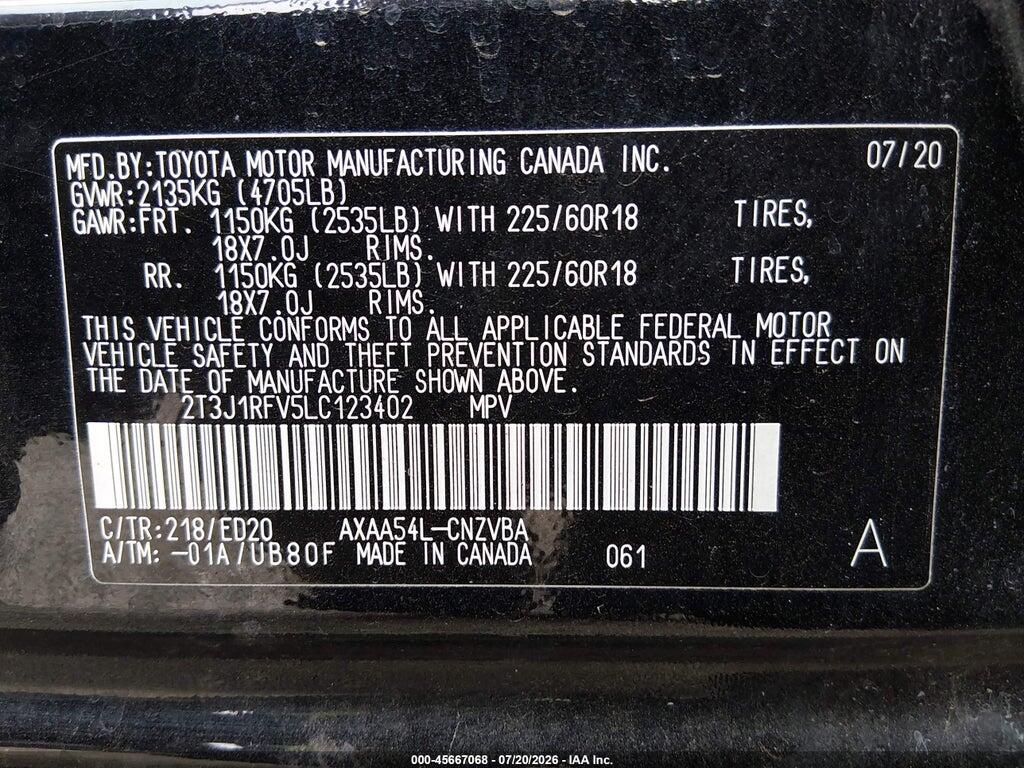 2T3J1RFV5LC123402 2020 TOYOTA RAV4 photo no. 9