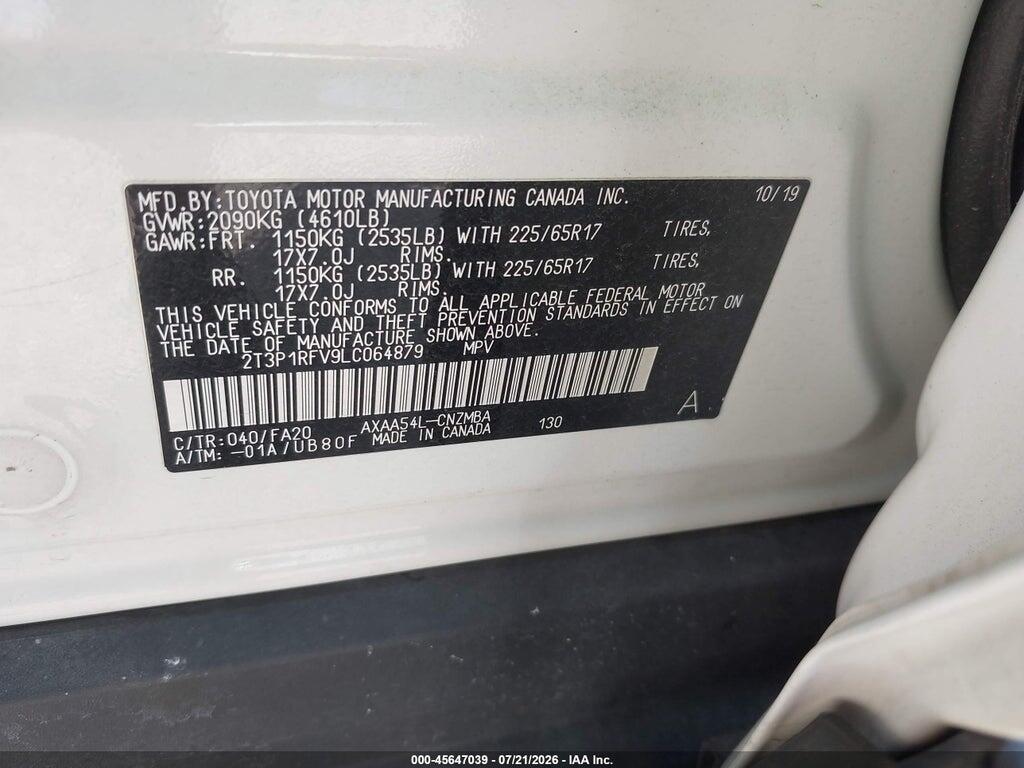 2T3P1RFV9LC064879 2020 TOYOTA RAV4 photo no. 9