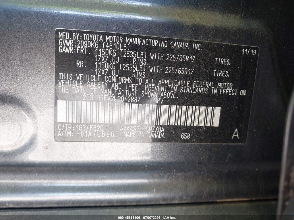 2T3H1RFV2LC042887 2020 TOYOTA RAV4 photo no. 9
