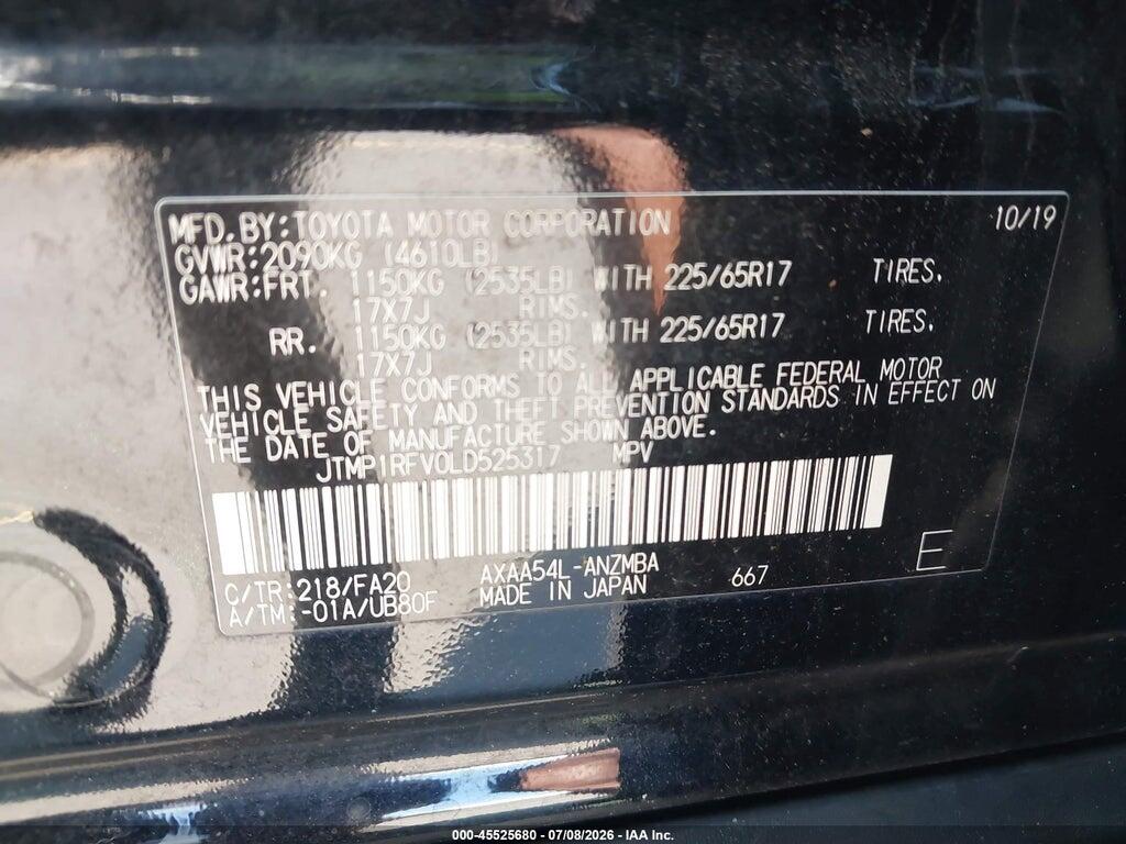 JTMP1RFV0LD525317 2020 TOYOTA RAV4 photo no. 9