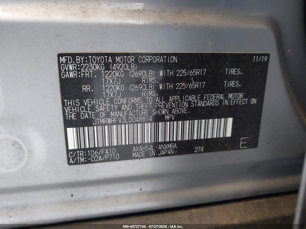 JTMRWRFV3LD048814 2020 TOYOTA RAV4 HYBRID photo no. 9