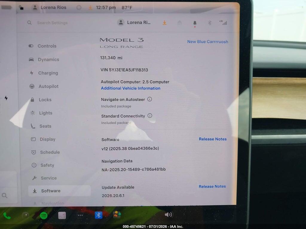 5YJ3E1EA5JF118313 2018 TESLA MODEL 3 photo no. 7