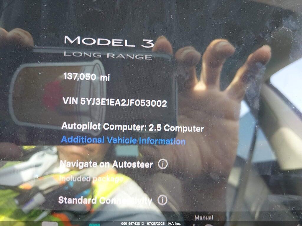 5YJ3E1EA2JF053002 2018 TESLA MODEL 3 photo no. 7