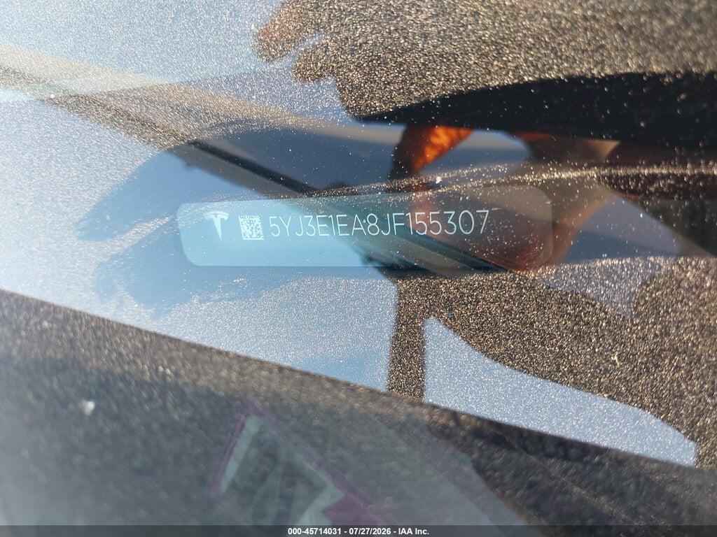 5YJ3E1EA8JF155307 2018 TESLA MODEL 3 photo no. 9