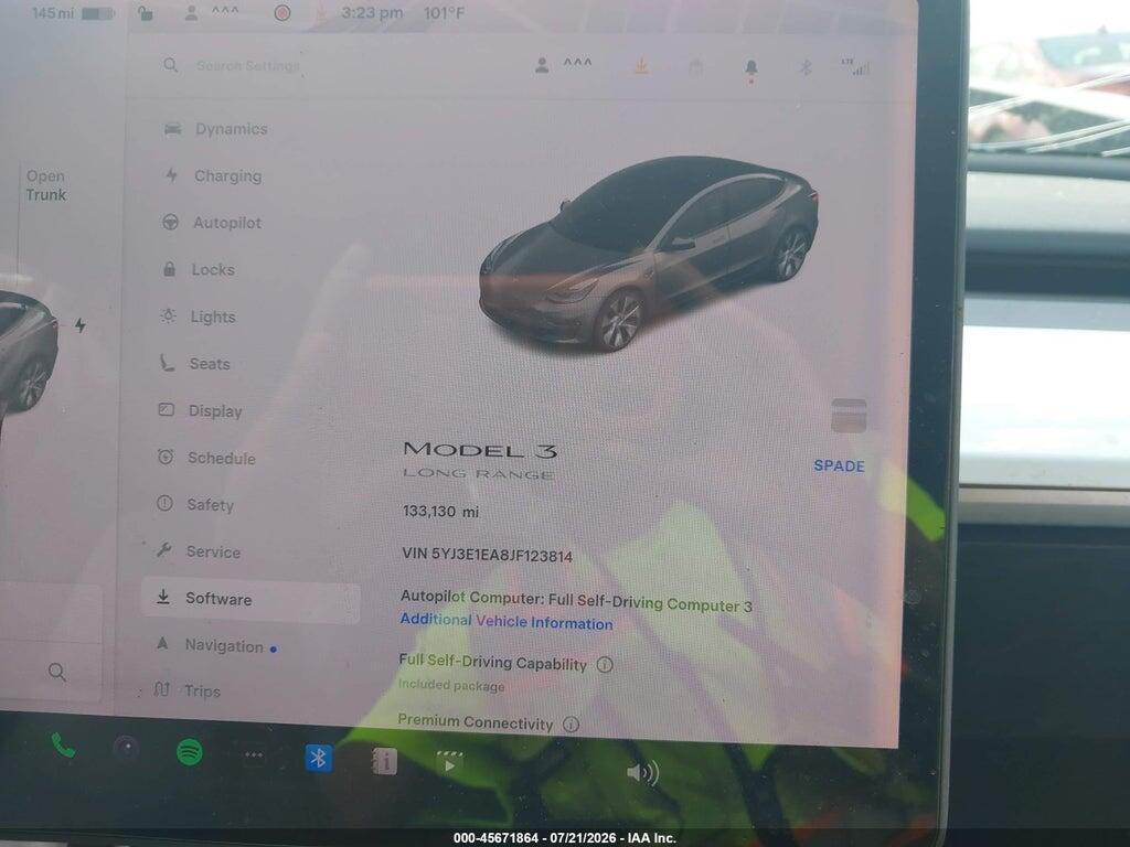 5YJ3E1EA8JF123814 2018 TESLA MODEL 3 photo no. 7