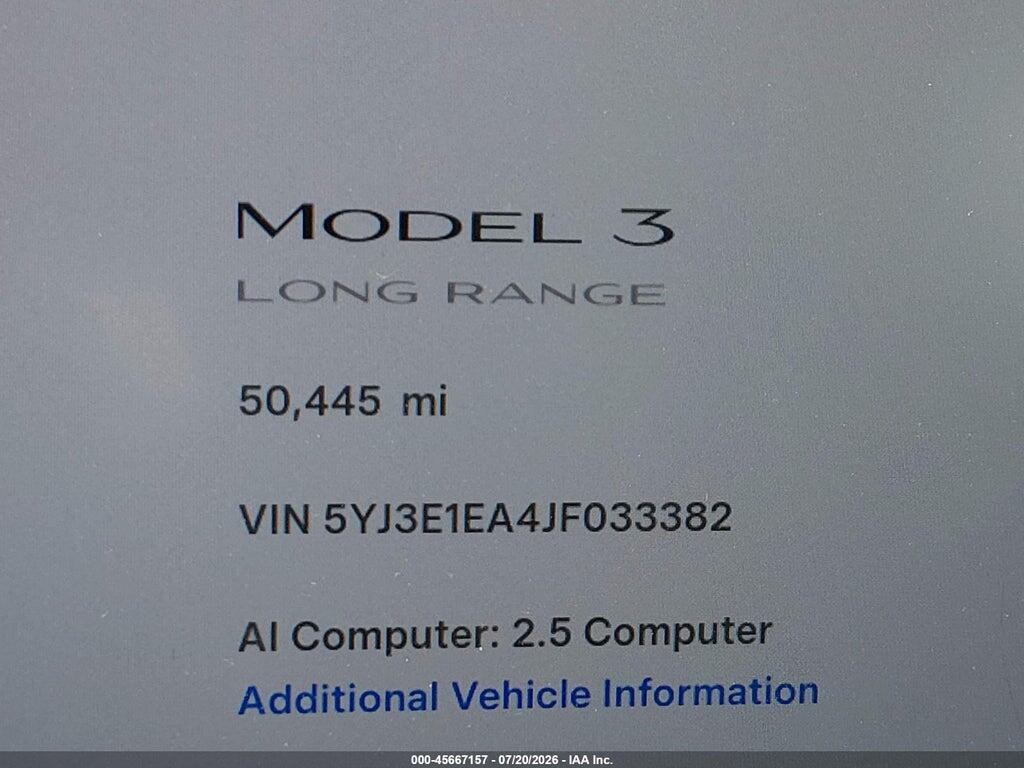 5YJ3E1EA4JF033382 2018 TESLA MODEL 3 photo no. 7