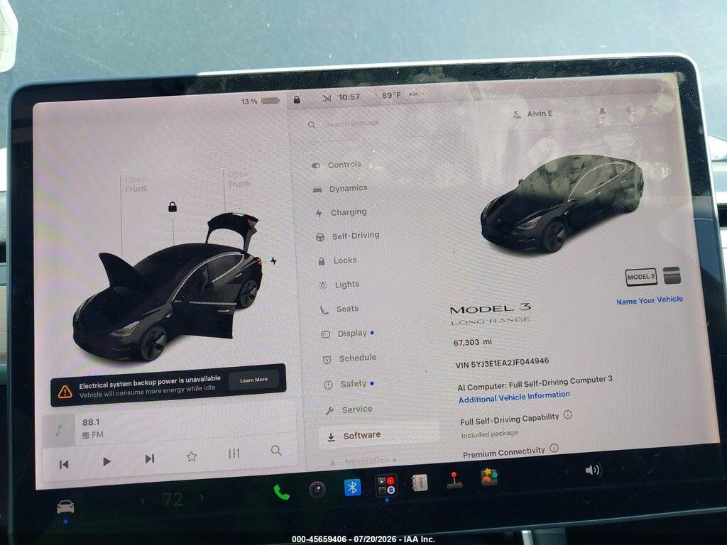 5YJ3E1EA2JF044946 2018 TESLA MODEL 3 photo no. 7