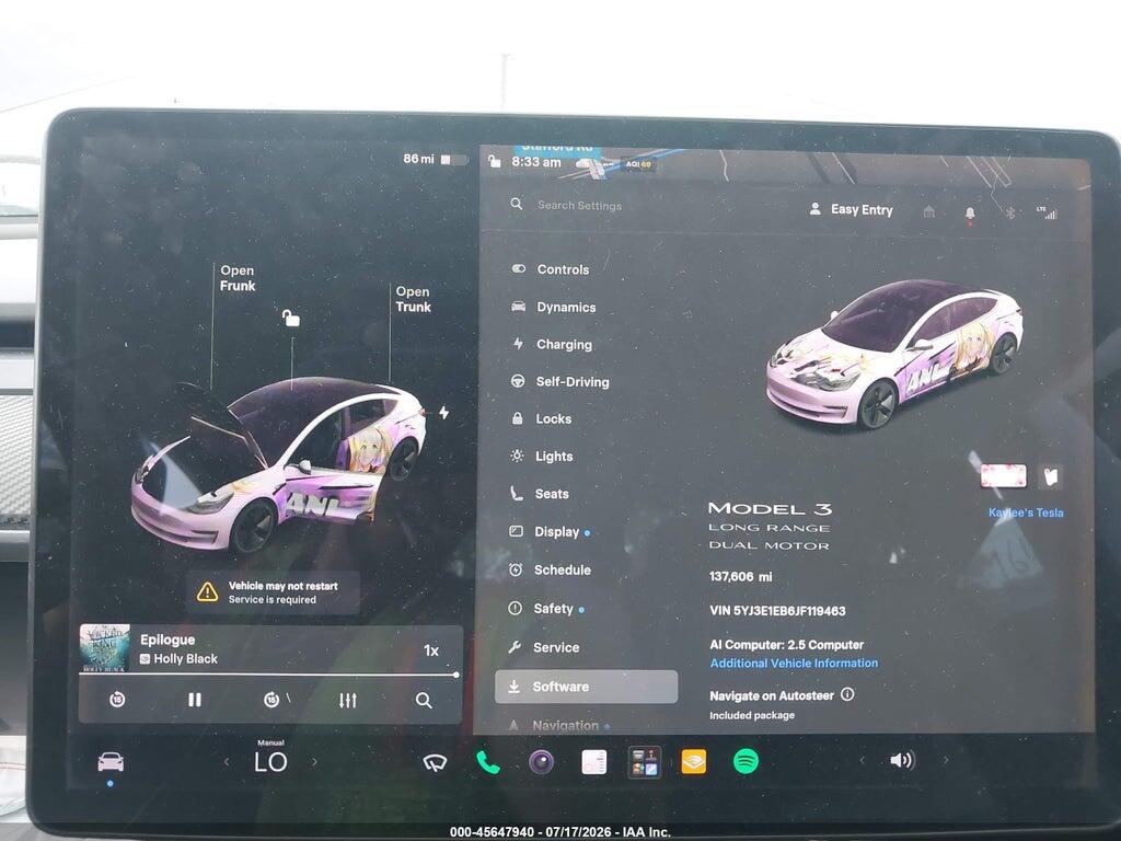 5YJ3E1EB6JF119463 2018 TESLA MODEL 3 photo no. 7