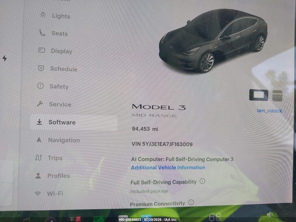 5YJ3E1EA7JF163009 2018 TESLA MODEL 3 photo no. 7