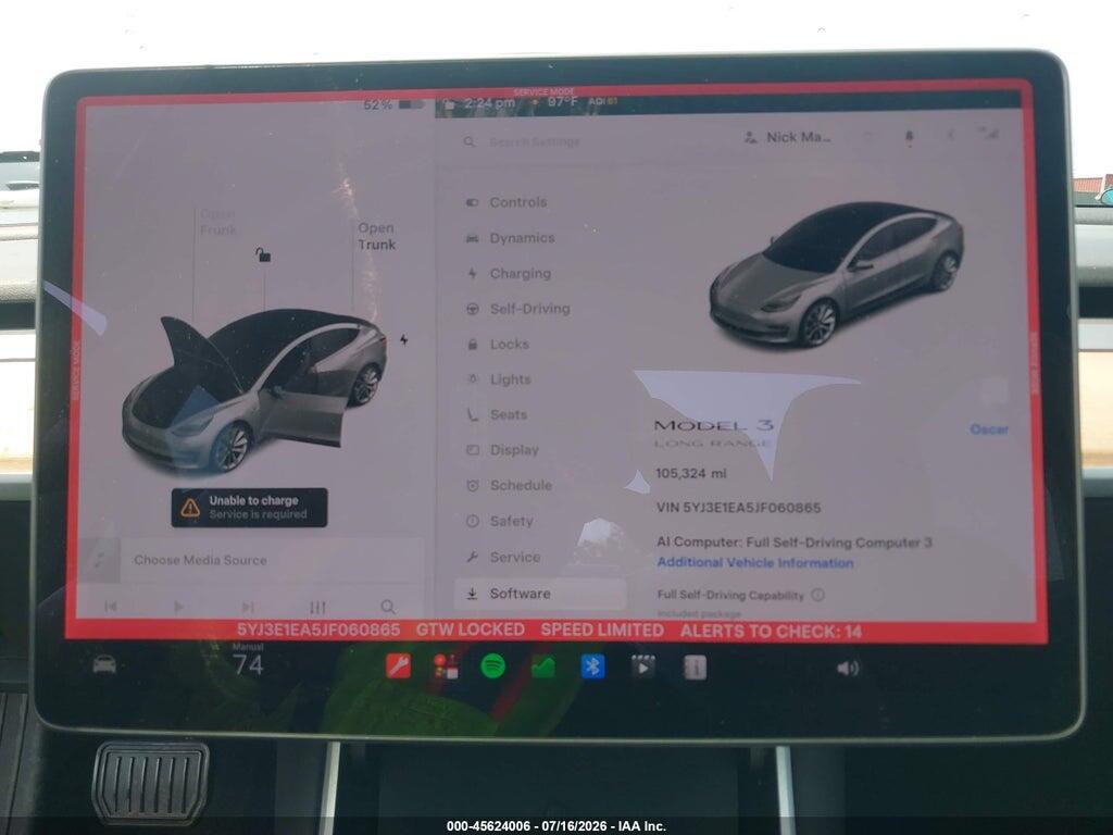 5YJ3E1EA5JF060865 2018 TESLA MODEL 3 photo no. 7